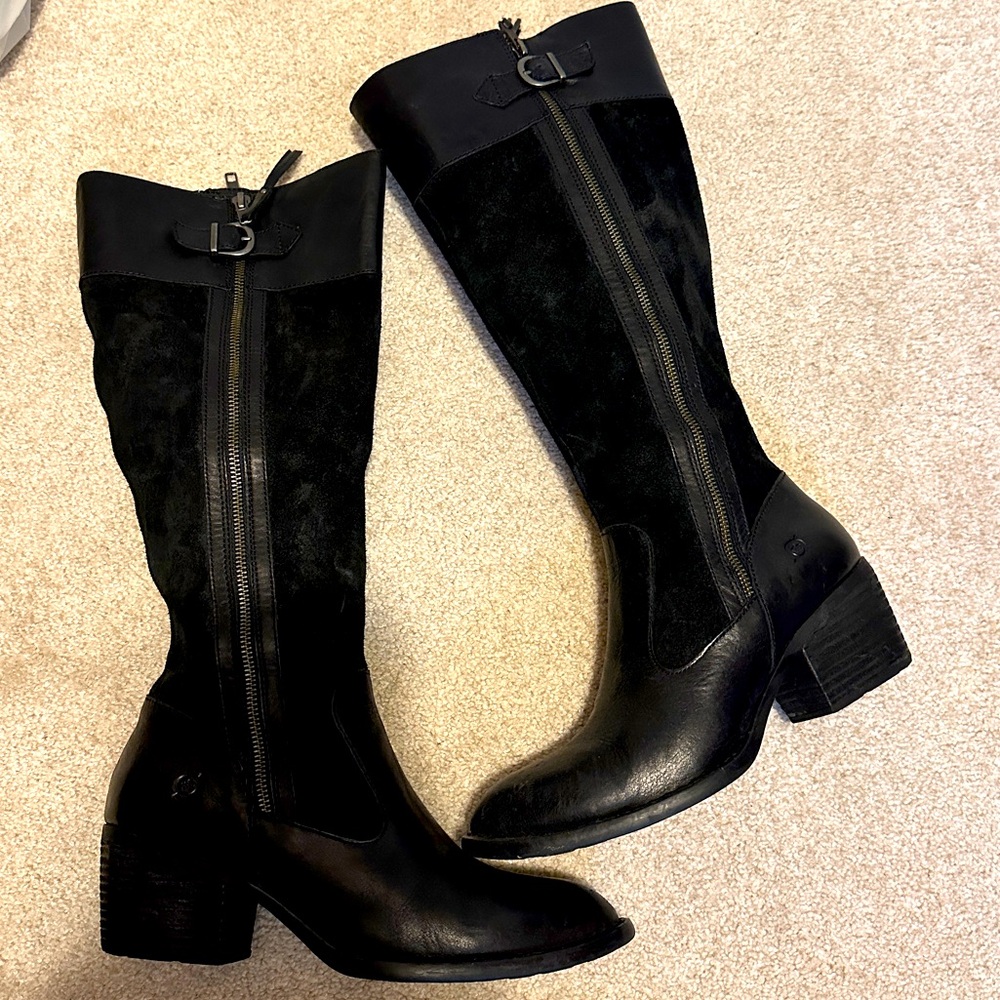 Gorgeous suede and leather Born knee high boots